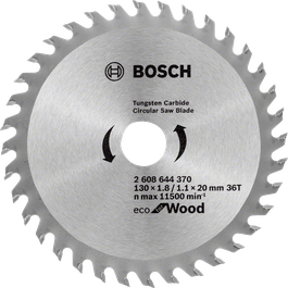 Mata Gergaji Bundar Bosch Eco untuk kayu 130mm 36 gigi.