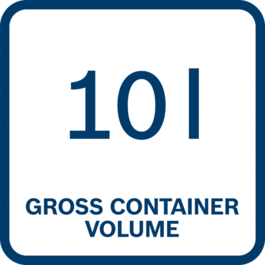 Volume bruto kontainer 10l 