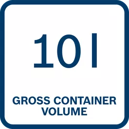 Volume bruto kontainer 10l