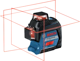 Alat perataan laser Bosch GLL 3-80 dengan proyeksi garis 360°.