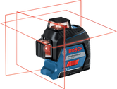 Alat perataan laser Bosch GLL 3-80 dengan proyeksi garis 360°.