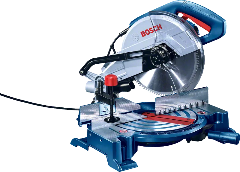 Gergaji mitra Bosch GCM 10 MX dengan mata gergaji 254 mm.