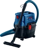 Ekstraktor basah/kering Bosch GAS 15 dengan wadah 10 liter.