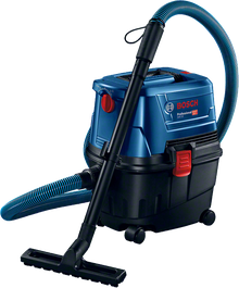 Mesin penyedot debu basah kering Bosch GAS 15 dengan wadah 10 liter.