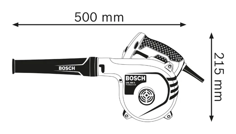 Diagram dimensi blower.