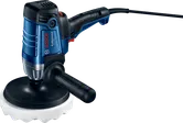 Mesin poles Bosch GPO 950 dengan input 950W dan pegangan samping.