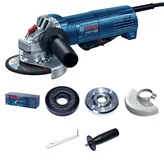 Penggiling sudut Bosch GWS 9-115 P dengan aksesori.