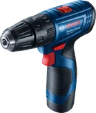 Bor nirkabel Bosch GSB 120-LI, pegangan ergonomis.