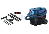 Bosch GAS 12-25 penyedot debu basah dan kering beserta aksesorinya.