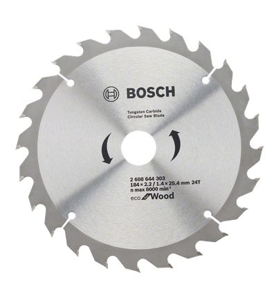 Mata gergaji bundar Bosch untuk kayu, karbida tungsten.