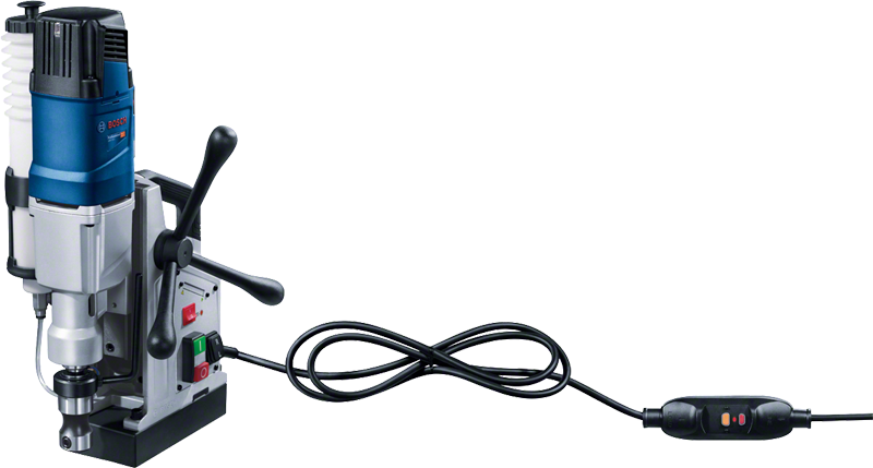 Bor inti magnetik Bosch GBM 50-2 untuk pengeboran baja.