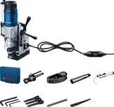 Bor magnet Bosch GBM 50-2 dengan aksesori.