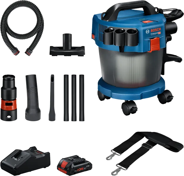 Set penyedot debu basah dan kering nirkabel Bosch GAS 18V-10L.