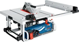 Gergaji meja Bosch GTS 10 J dengan kemiringan yang dapat disesuaikan.