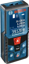 Pengukur laser Bosch GLM 400 dengan tampilan digital.