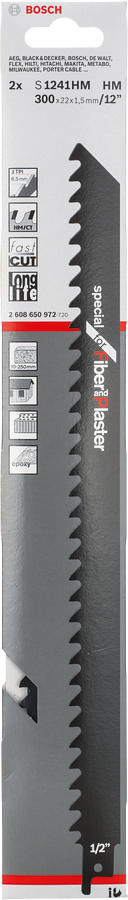 Mata pisau gergaji bolak-balik Bosch S 1241 HM 12″.