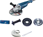 Penggiling sudut Bosch GWS 2200 dengan set aksesori.
