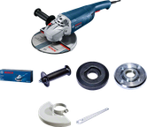 Penggiling sudut Bosch GWS 2200 dengan set aksesori.