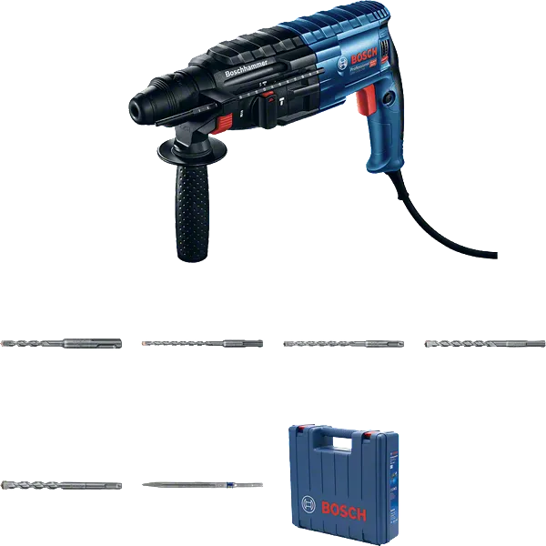 Bor palu putar Bosch GBH 2-24 DRE beserta kotak pembawa.