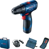 Set bor nirkabel Bosch GSR 120-LI dengan aksesori.