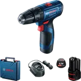 Bor tanpa kabel Bosch GSB 120-LI dengan baterai 12V 2.0Ah.