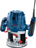 Router Bosch GOF 130 dengan kecepatan yang dapat disesuaikan dan langkah 55mm.