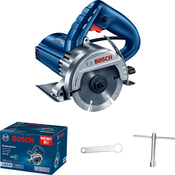 Pemotong marmer Bosch GDC 140 dengan motor 1400W.