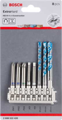 Set obeng dan mata bor Bosch isi 8.
