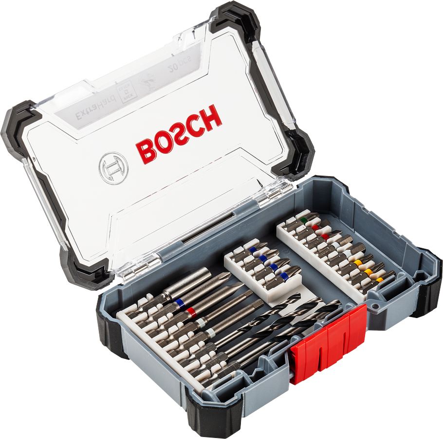 Set bor dan penggerak Bosch Pick & Click berisi 20 buah.