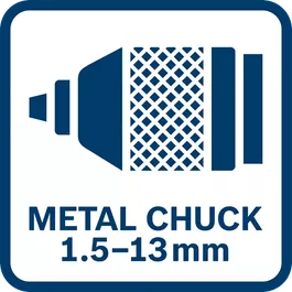 Chuck logam membuat alat menjadi lebih kuat sehingga meningkatkan masa pakai dan stabilitas alat