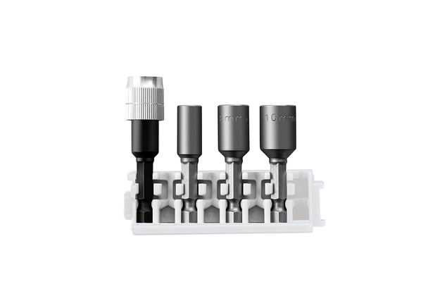 Set penahan dan alat pemasang mur Bosch Pick & Click Extra Hard.