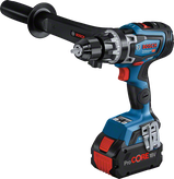 Bor kombinasi nirkabel Bosch GSB 18V-150 C dengan pegangan samping.