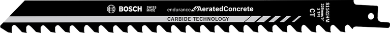 Mata gergaji bolak-balik karbida Bosch untuk beton aerasi.
