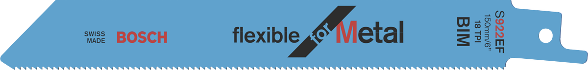 Mata gergaji bolak-balik Bosch S922EF fleksibel untuk logam.