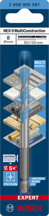 Mata bor Bosch EXPERT HEX-9 MultiConstruction 8×50×100 mm.