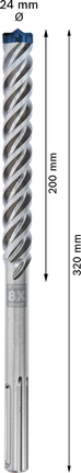 Mata Bor Hammer EXPERT SDS max-8X 24 x 200 x 320 mm Mata Bor Hammer EXPERT SDS max-8X 24 x 200 x 320 mm