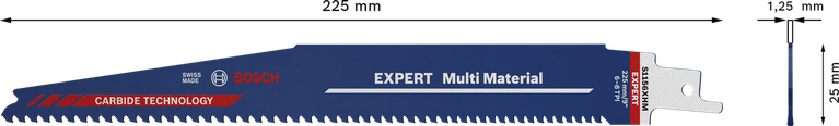 Mata gergaji bolak-balik Bosch EXPERT Multi Material 225mm.