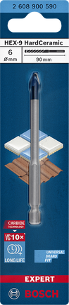 Mata Bor Keramik Keras Bosch EXPERT HEX-9 6x90mm.