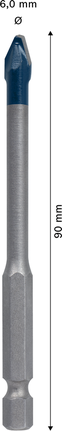 Mata Bor Keramik Keras Bosch EXPERT HEX-9, 6 x 90 mm.
