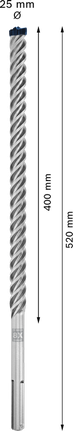 Mata Bor Hammer EXPERT SDS max-8X 25 x 400 x 520 mm Mata Bor Hammer EXPERT SDS max-8X 25 x 400 x 520 mm