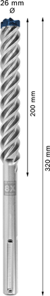 Mata Bor Hammer EXPERT SDS max-8X 26 x 200 x 320 mm Mata Bor Hammer EXPERT SDS max-8X 26 x 200 x 320 mm