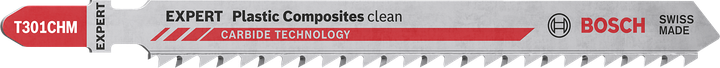 Mata gergaji ukir Bosch T301CHM untuk komposit plastik.