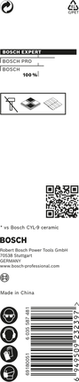 Mata Bor Keramik Keras Bosch EXPERT HEX-9 3 x 90 mm untuk ubin dan keramik keras.