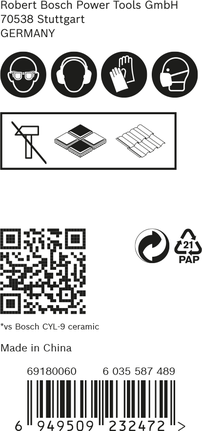 Set Mata Bor Bosch EXPERT Hard Ceramic HEX-9 untuk ubin.