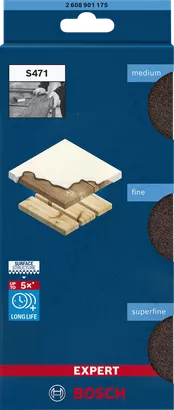 Set blok pengamplasan Bosch EXPERT S471 medium fine superfine