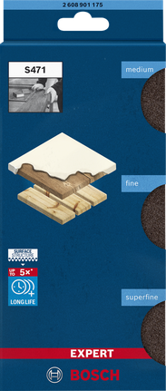 Set blok pengamplasan Bosch EXPERT S471 medium fine superfine.