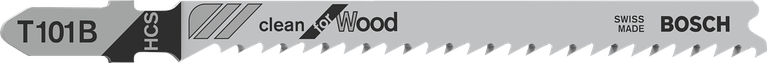 Mata gergaji Bosch T101B untuk pemotongan kayu yang bersih.