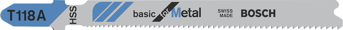 Mata gergaji Bosch T118A untuk memotong logam.