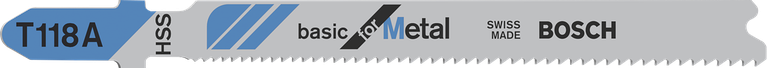 Mata gergaji Bosch T118A untuk memotong logam.