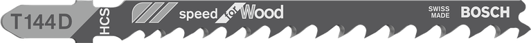 Mata gergaji Bosch T144D untuk pemotongan kayu cepat.